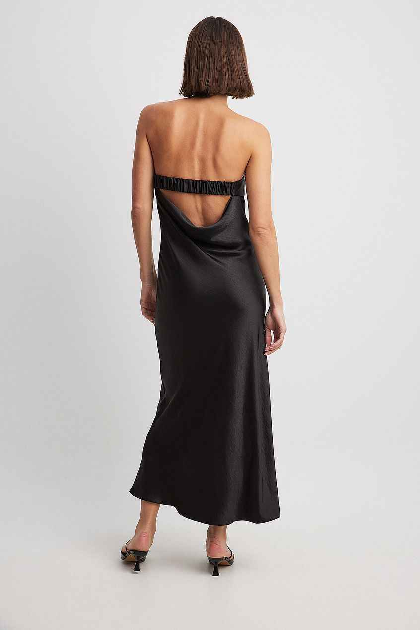 Na-kd Fold Detail Bandeau Satin Dress