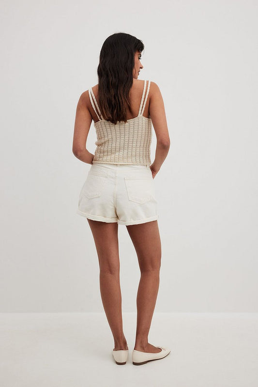 Fold Up Denim Shorts