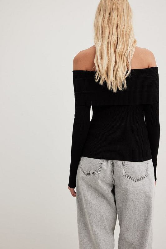Na-kd - Folded Offshoulder Knitted Top