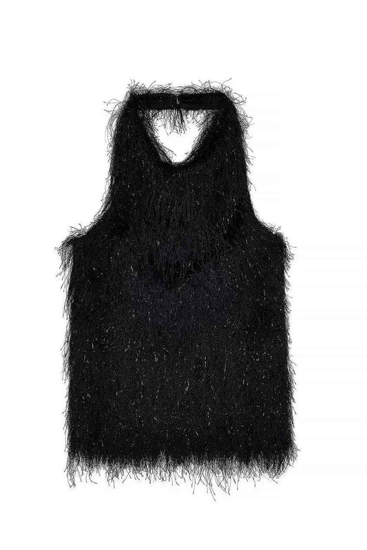 Na-kd Fringe Halterneck Top
