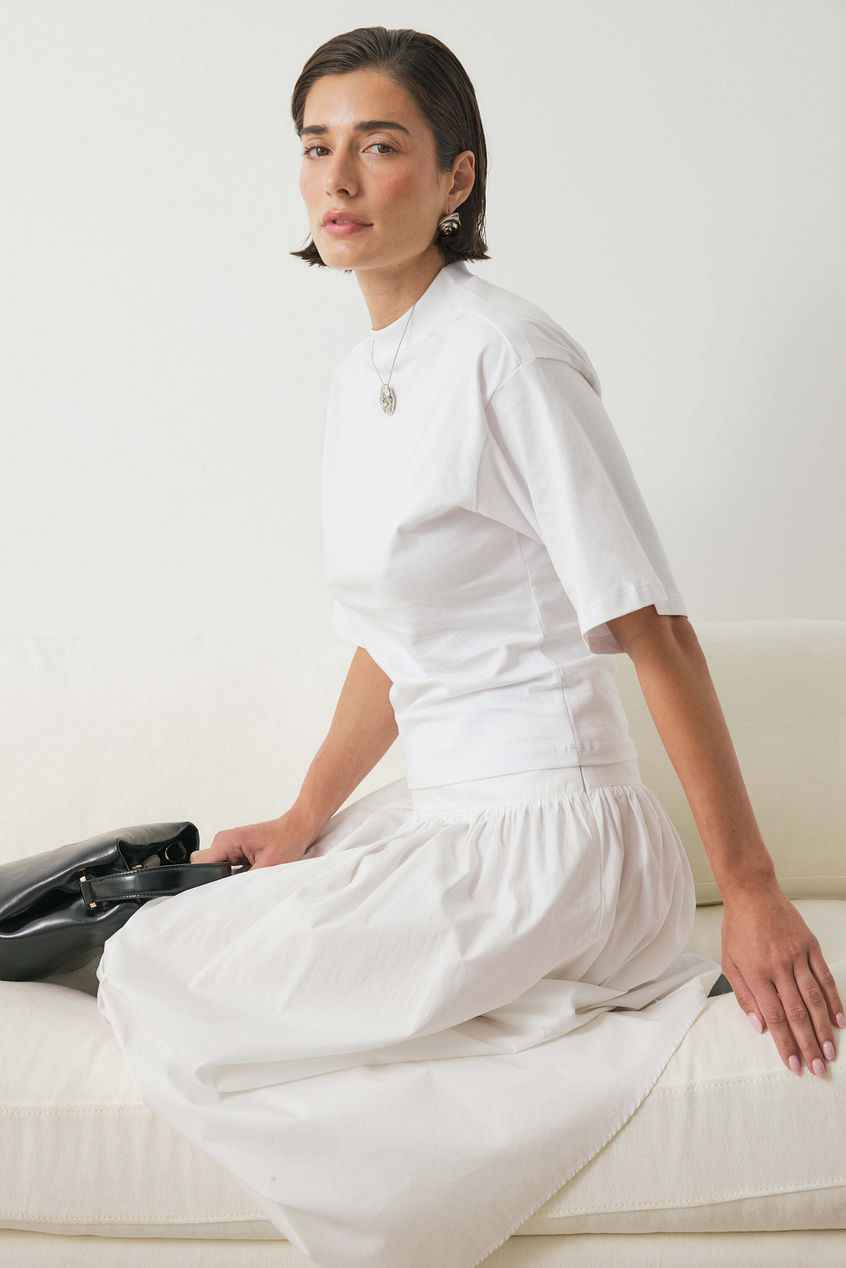 Na-kd Funnel Neck Shaped Cotton T-shirt