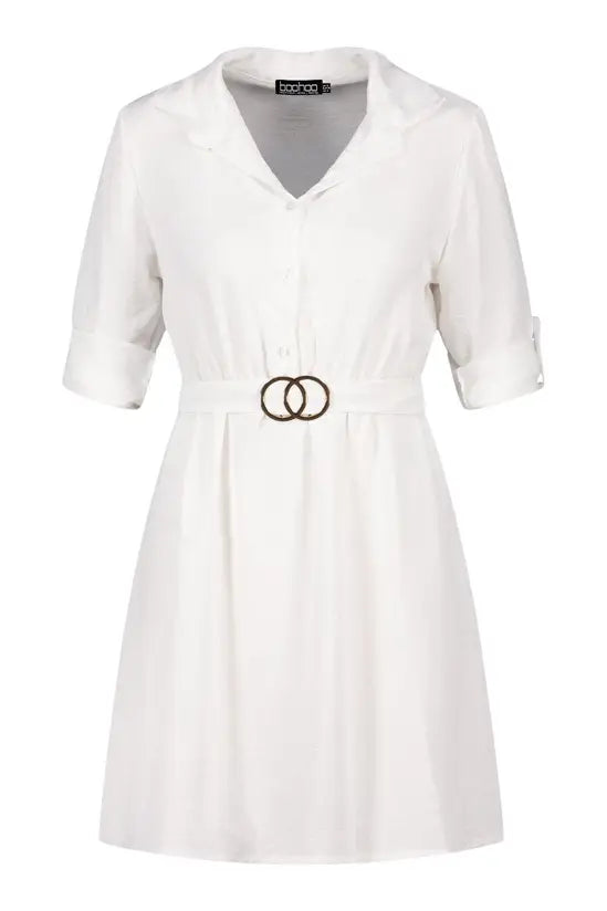 boohoo Belted Shirt Dress