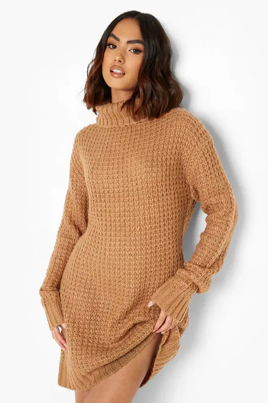 boohoo Roll Neck Fisherman Jumper Dress