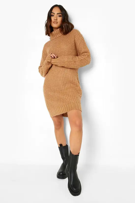 boohoo Roll Neck Fisherman Jumper Dress