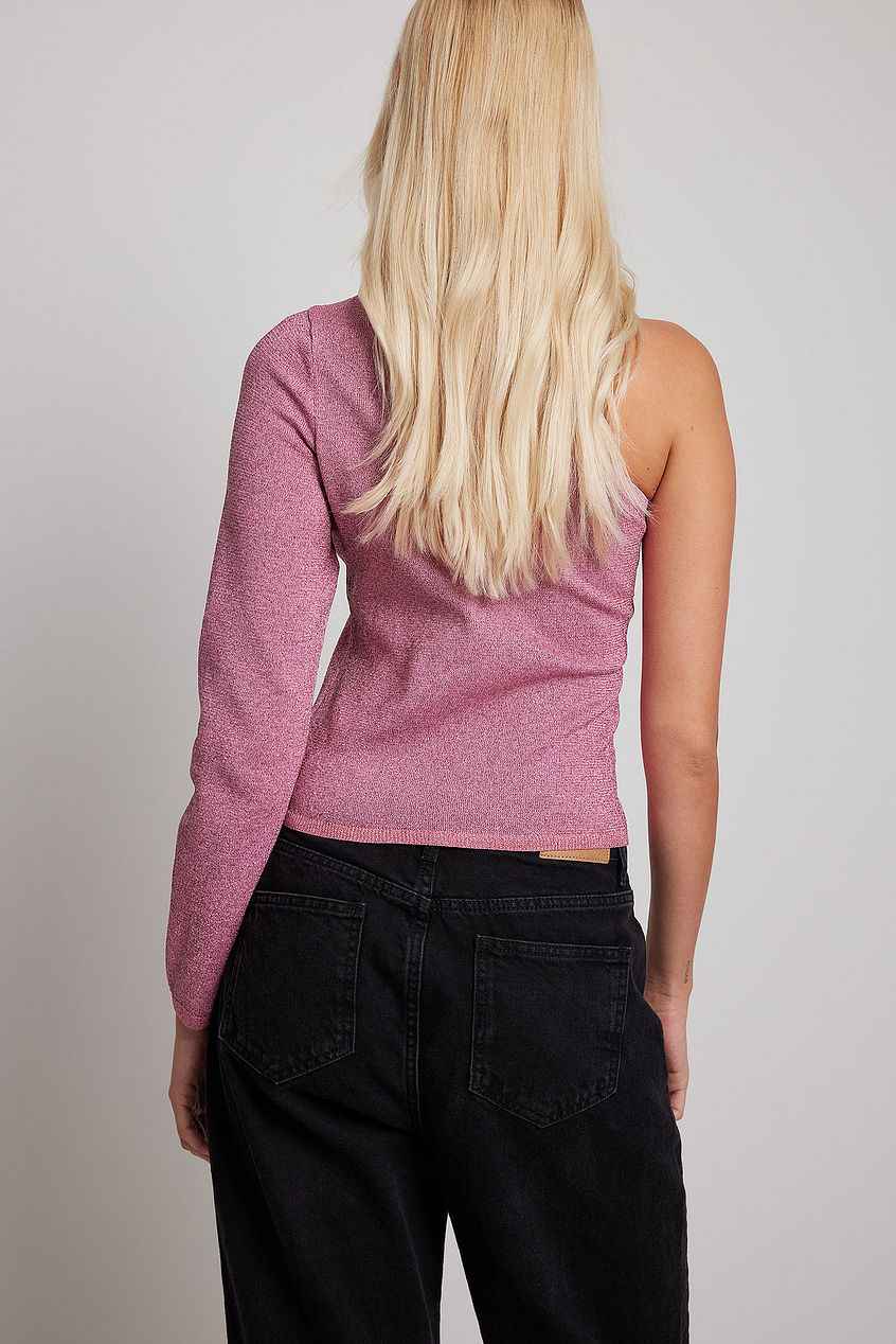 Na-kd - Glitter Knitted One Shoulder Top