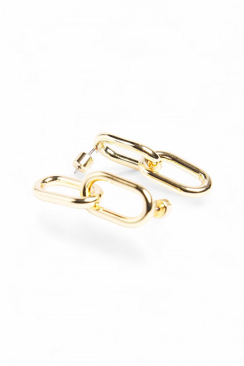 Na-kd Gold Plated Double Hoop Earrings