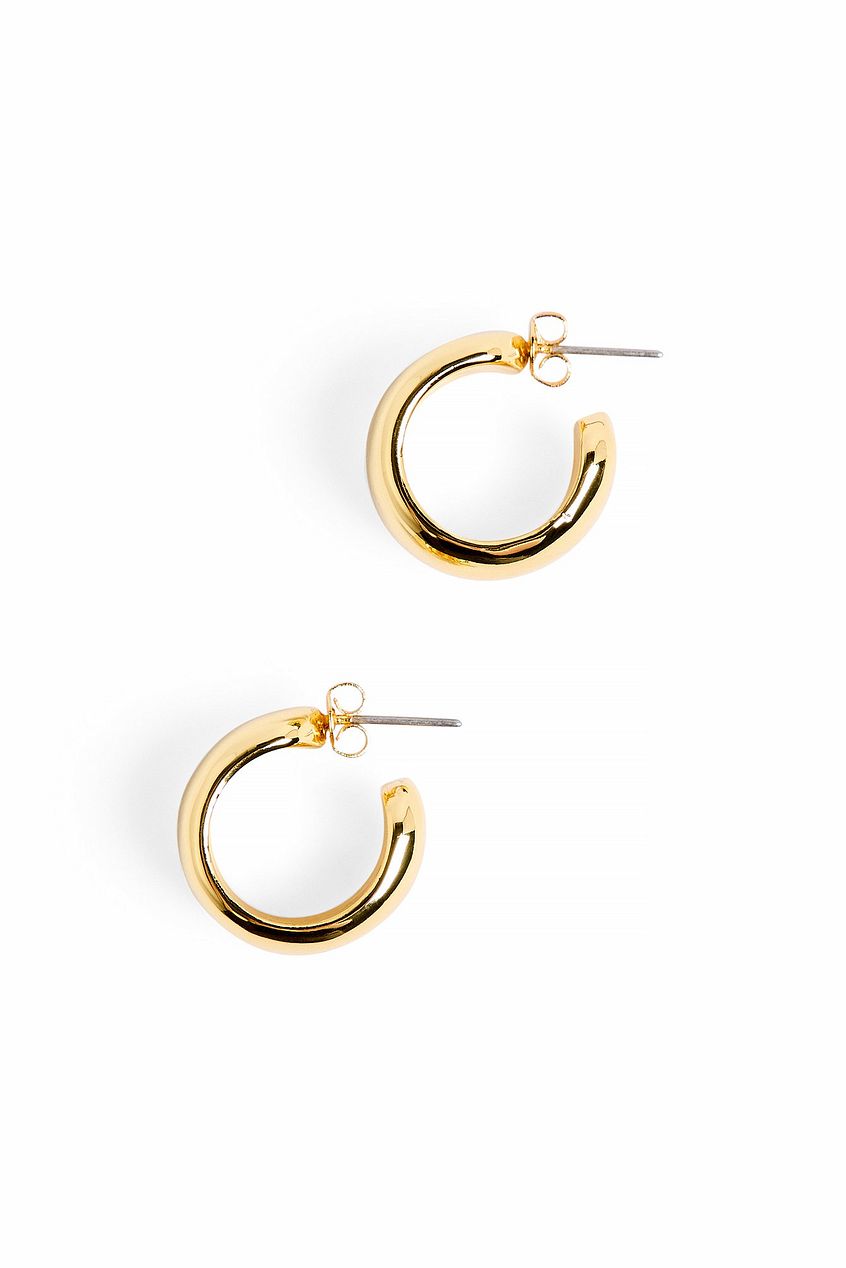 Gold Plated Small Plain Wide Hoops