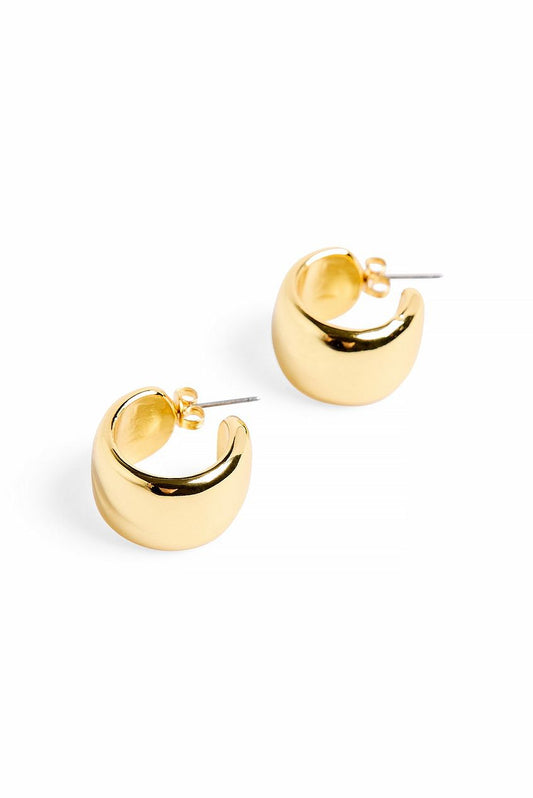 Gold Plated Small Plain Wide Hoops