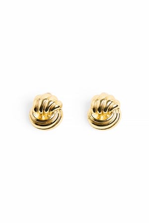Gold Plated Swirl Studs Earrings Gold