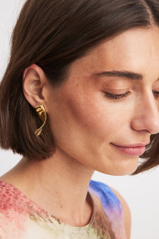 Gold Plated Twist Earrings