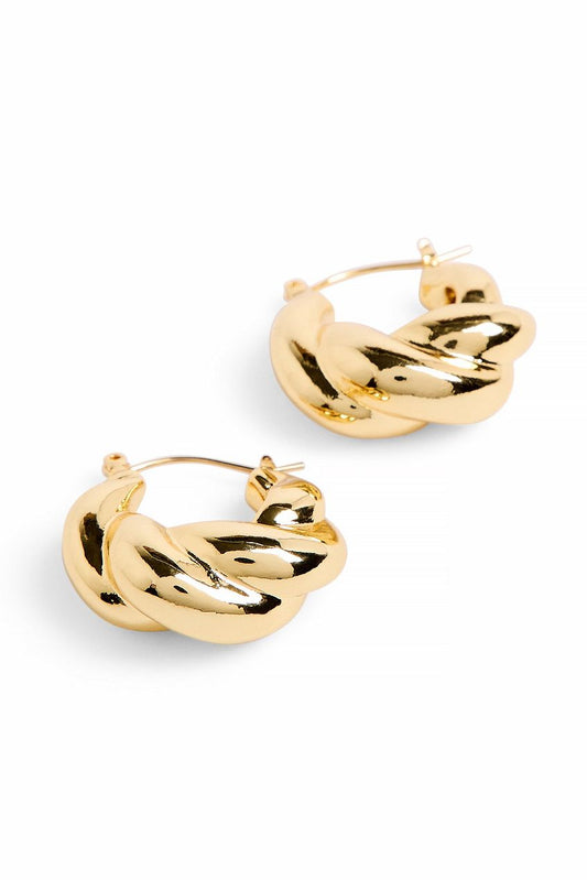 Gold Plated Twisted Chubby Hoops