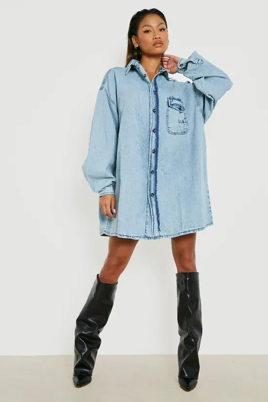 boohoo Super Oversized Denim Shirt