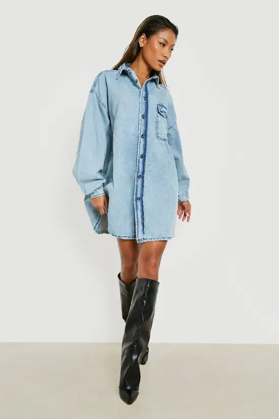 boohoo Super Oversized Denim Shirt
