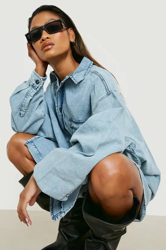 boohoo Super Oversized Denim Shirt