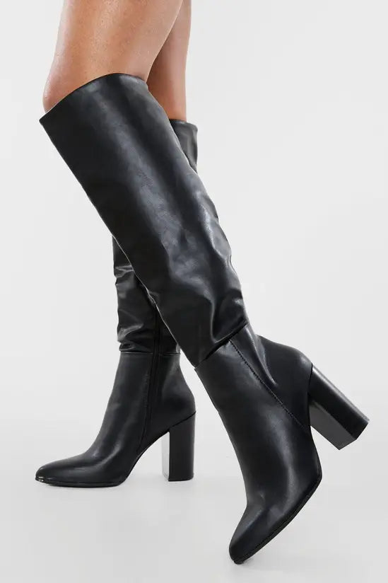 boohoo Knee High Heeled Boots