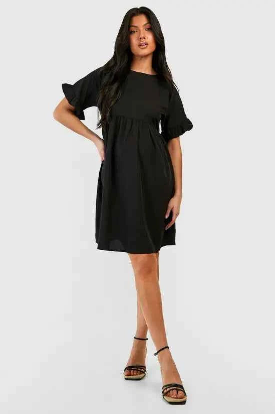 boohoo Maternity Frill Sleeve Smock Dress