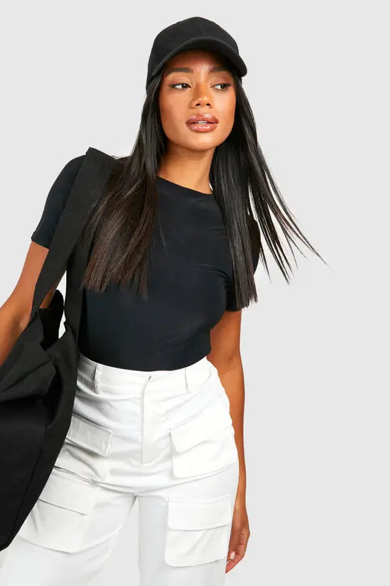 boohoo Double Layer Slinky Fitted T-Shirt