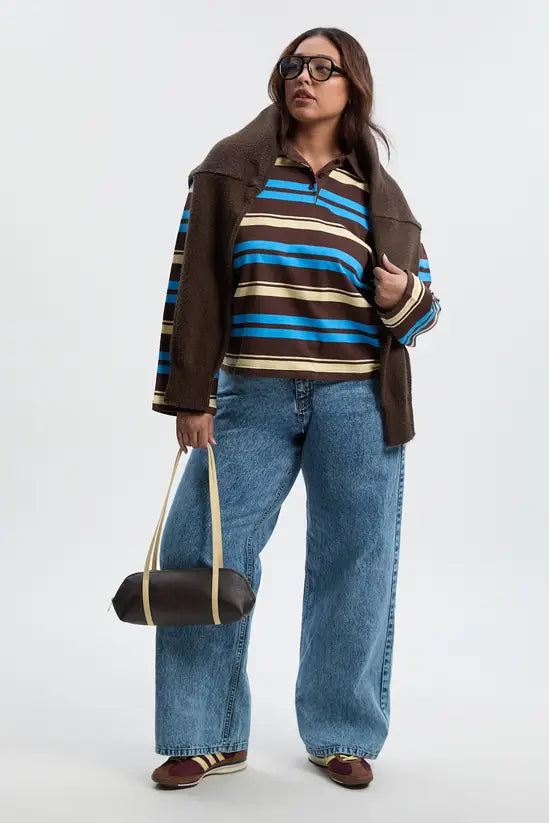 boohoo Plus High Waist Bum Shaper Wide Leg Jean