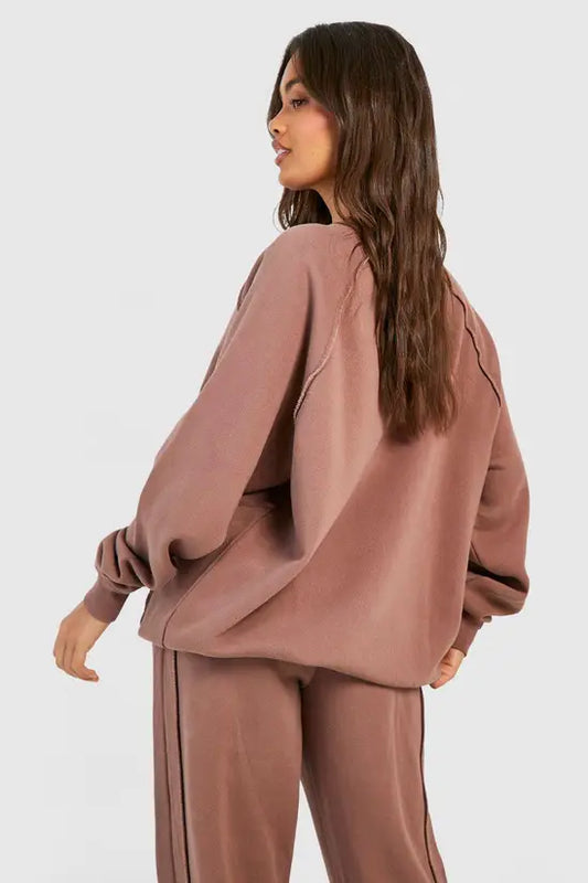 Boohoo - Washed Seam Detail Oversized Sweatshirt