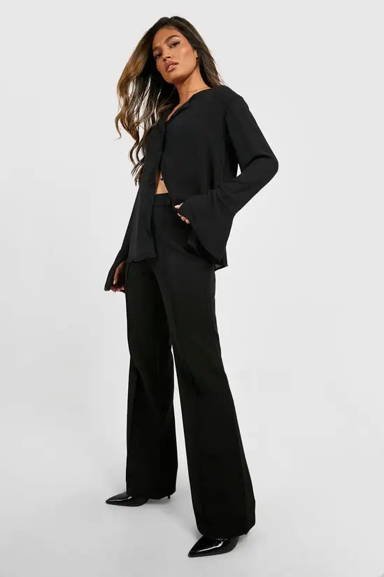 boohoo Fit & Flare Tailored Trousers