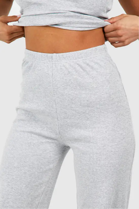 Boohoo - Loungewear Premium Rib Flared Trousers