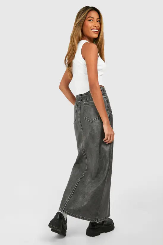 Boohoo - Vintage Look Faux Leather Maxi Skirt