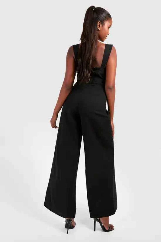 Boohoo - Linen Blend Belt Detail Jumpsuit