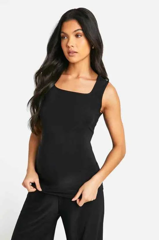 boohoo Maternity Soft Touch Square Neck Vest Top