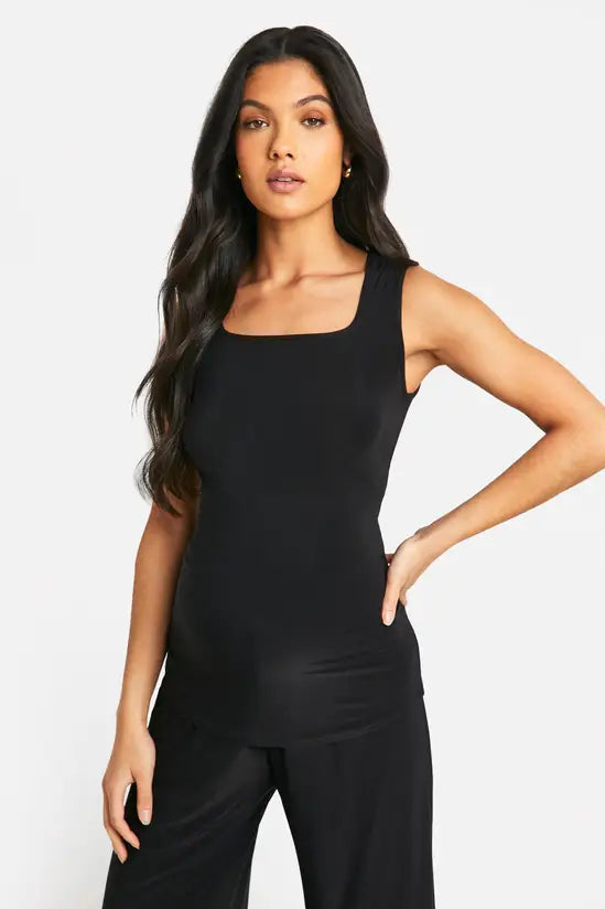 boohoo Maternity Soft Touch Square Neck Vest Top