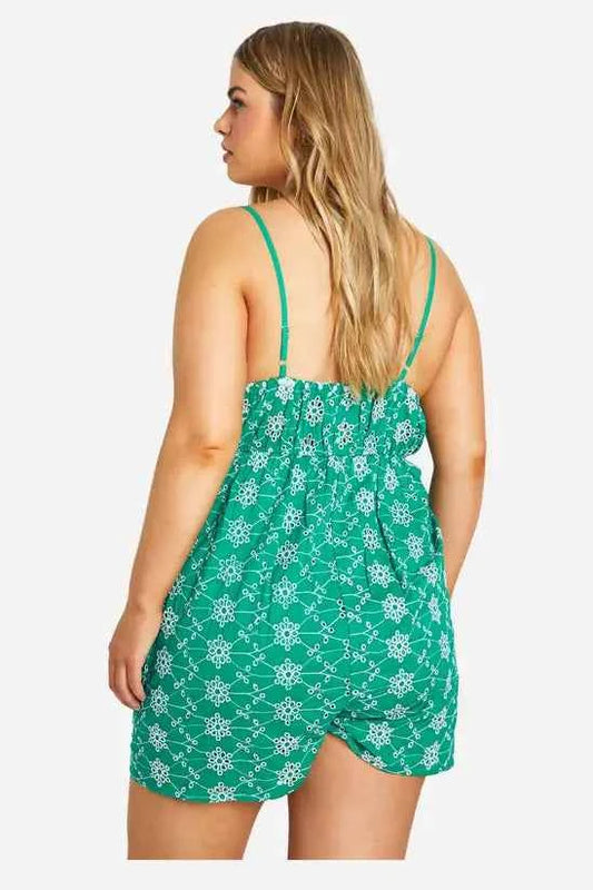 boohoo Plus Broderie Contrast Playsuit