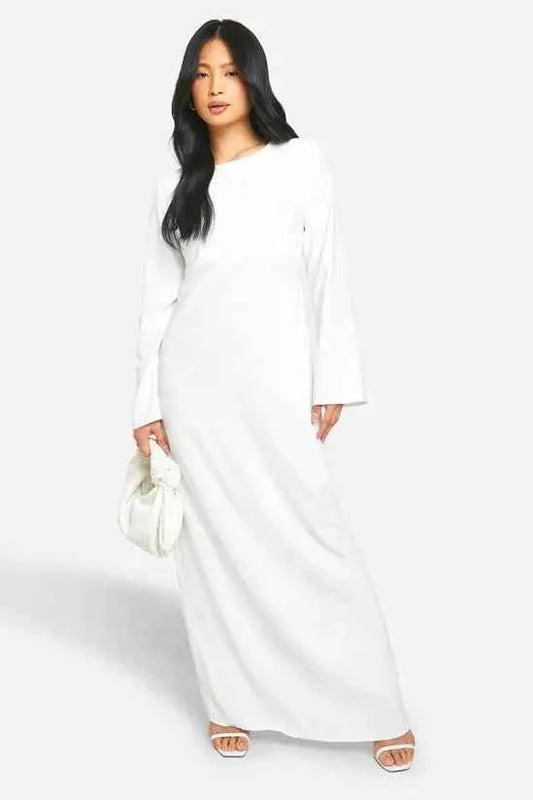 boohoo Petite Bow Detail Open Back Maxi Dress