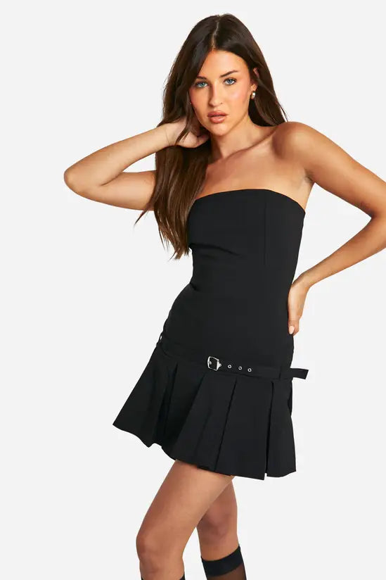 boohoo Bandeau Belted Tennis Mini Dress