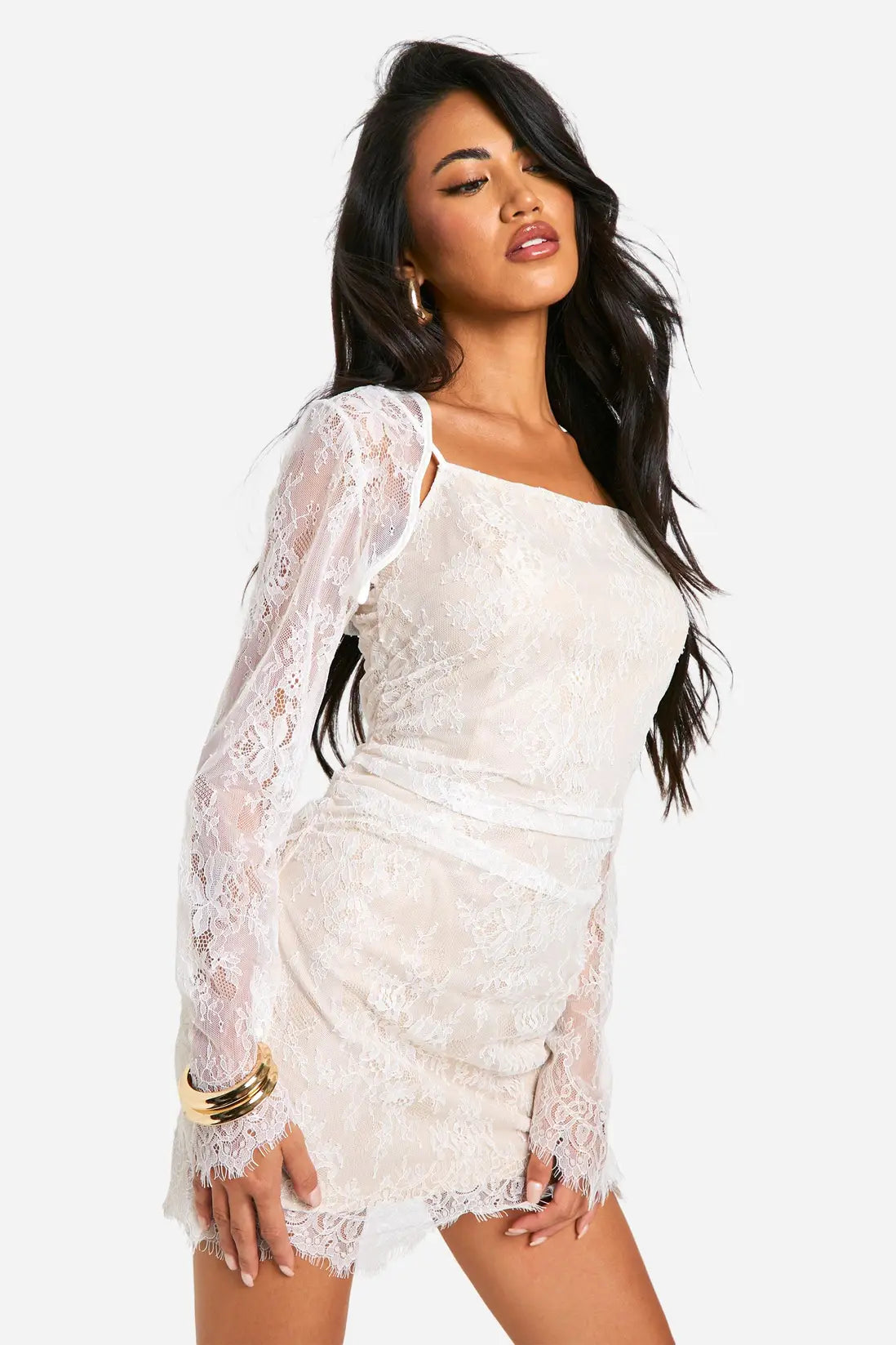 boohoo Lace Bodycon Mini Dress