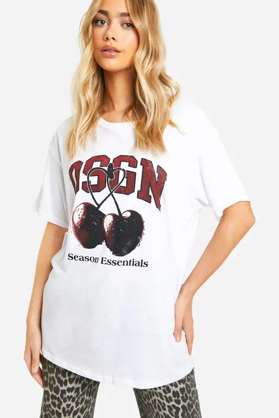 DSGN Studio Cherry Varsity Oversized T-shirt