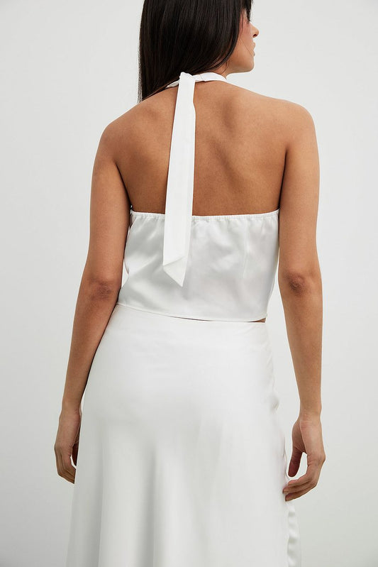 Halterneck Cross Detail Top