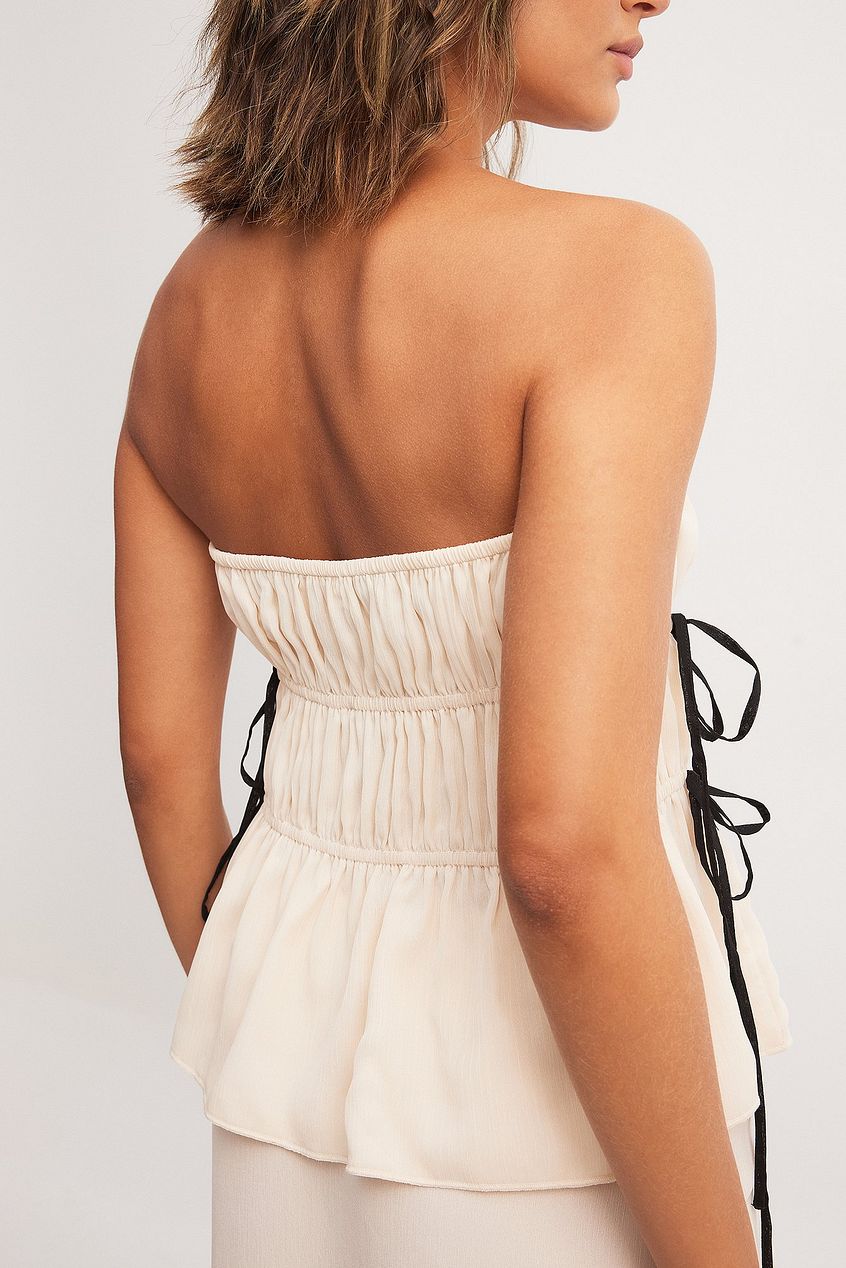 Na-kd Bandeau Tie Detail Chiffon Top