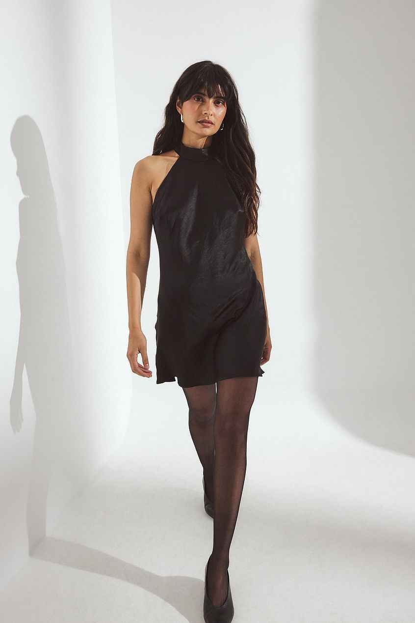 Na-kd Hammered Satin Tie Back Mini Dress