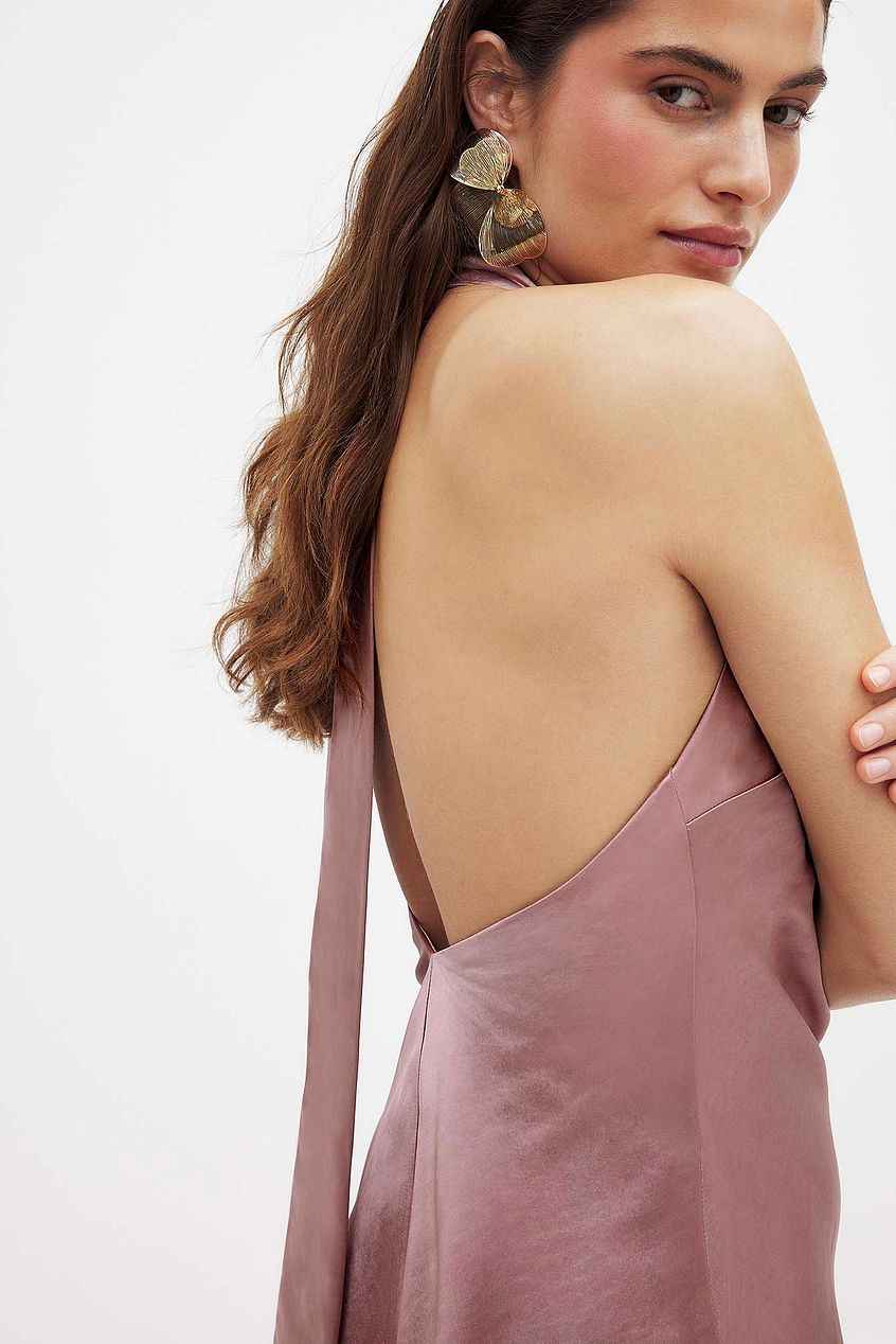 Na-kd Hammered Satin Tie Back Mini Dress