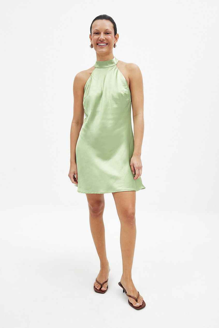 Na-kd Hammered Satin Tie Back Mini Dress