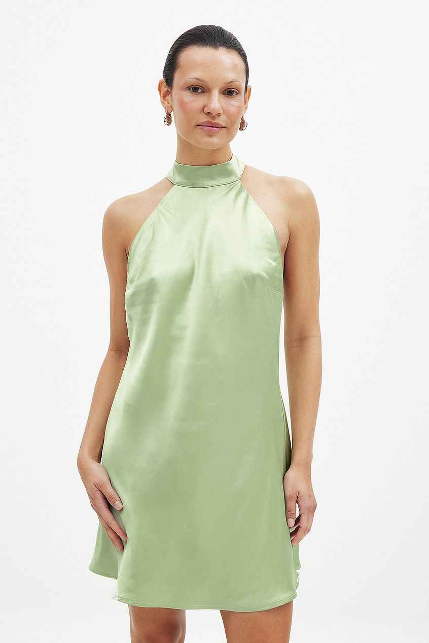 Na-kd Hammered Satin Tie Back Mini Dress