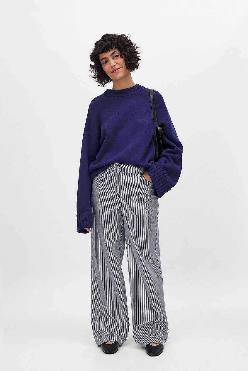 Na-kd - Heavy Mid Waist Stirped Pants