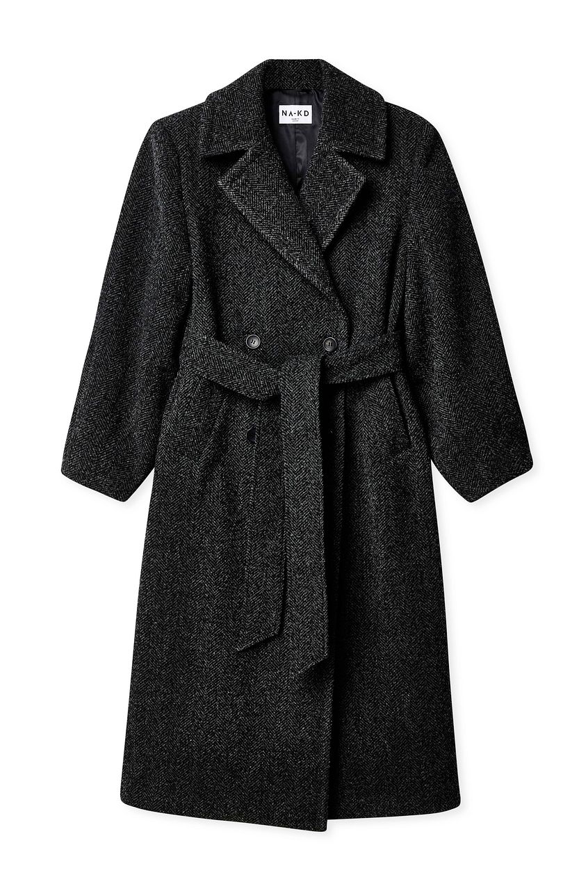 Herringbone Belted Coat