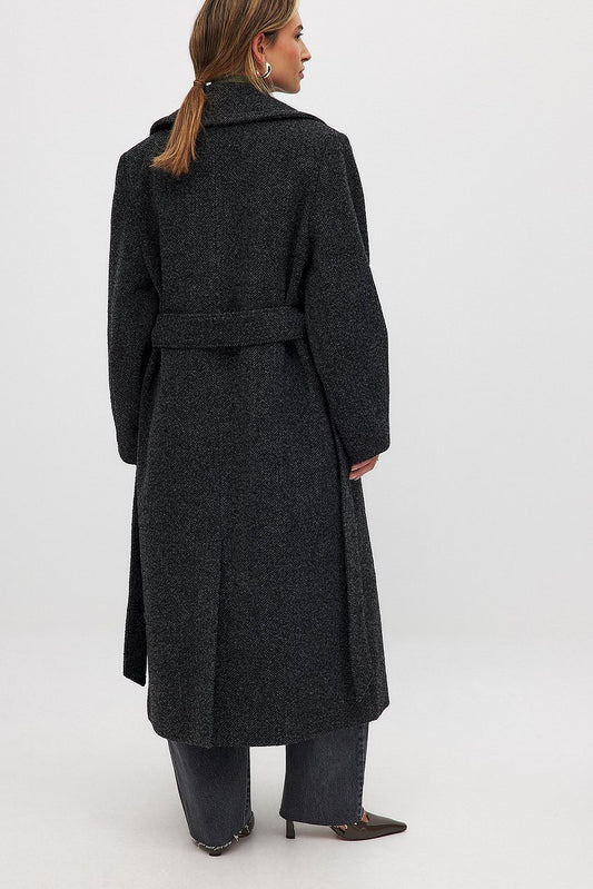 Herringbone Belted Coat