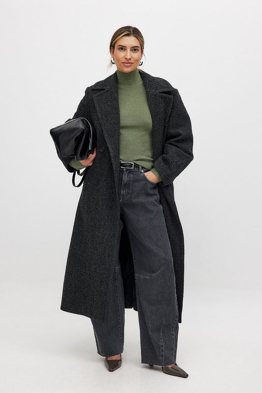 Herringbone Belted Coat