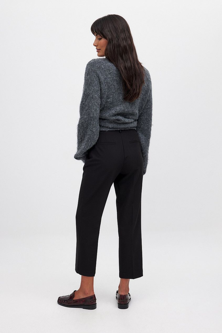 High Rise Cropped Suit Pants