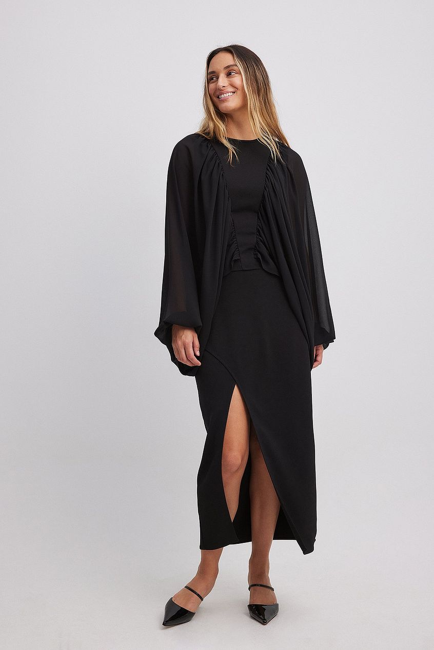 Na-kd High Slit Midi Skirt