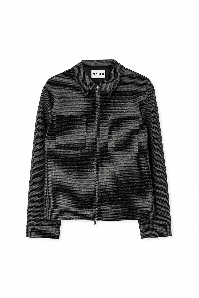 Houndstooth Zip Jacket