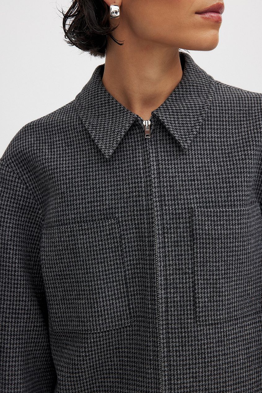 Houndstooth Zip Jacket