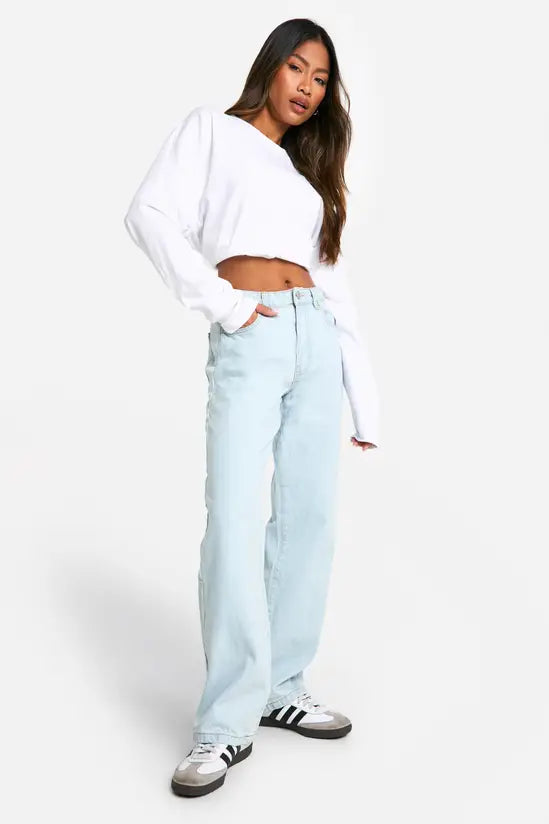 Boohoo Basics 32 Inch Leg High Waisted Boyfriend Jeans