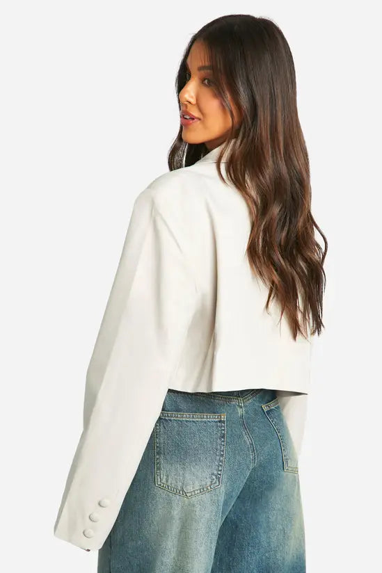boohoo Double Breasted Boxy Crop Blazer